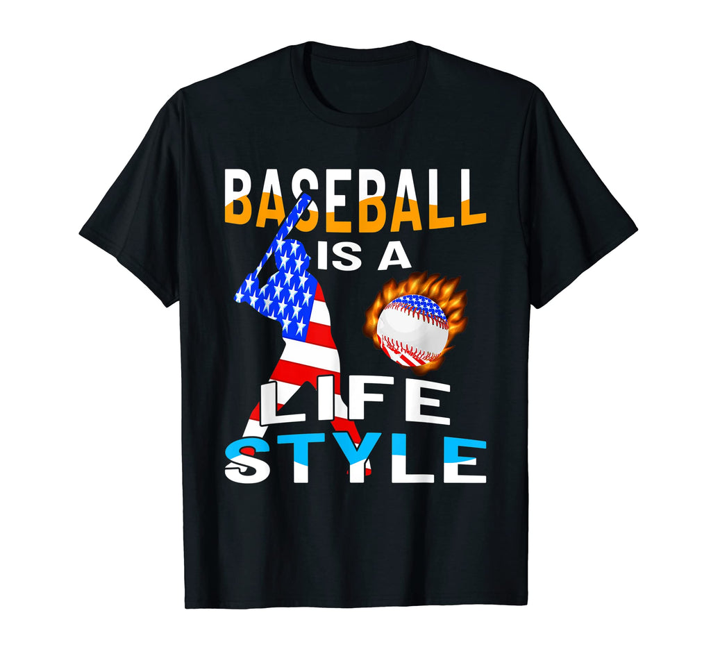 Funny Baseball Patriotic Us Flag T-Shirt - Novelty Apparel Men Women - T-Shirt, Sweatshirt, Hoodie