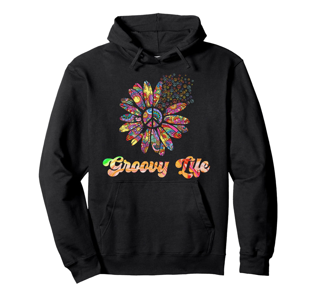 Hippie Groovy Life Flower Power Funny Hoodie - Custom Art Print Men Women - T-Shirt, Sweatshirt, Hoodie