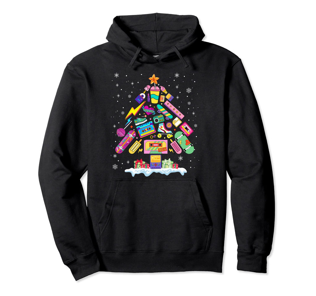 80S Tree Merry Music Cassette Tapes Hoodie - Casual Everyday Wear Men Women - T-Shirt, Sweatshirt, Hoodie