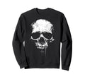 Skull Grunge Black White Art Sweatshirt - Unique Graphic Men Women - T-Shirt, Sweatshirt, Hoodie