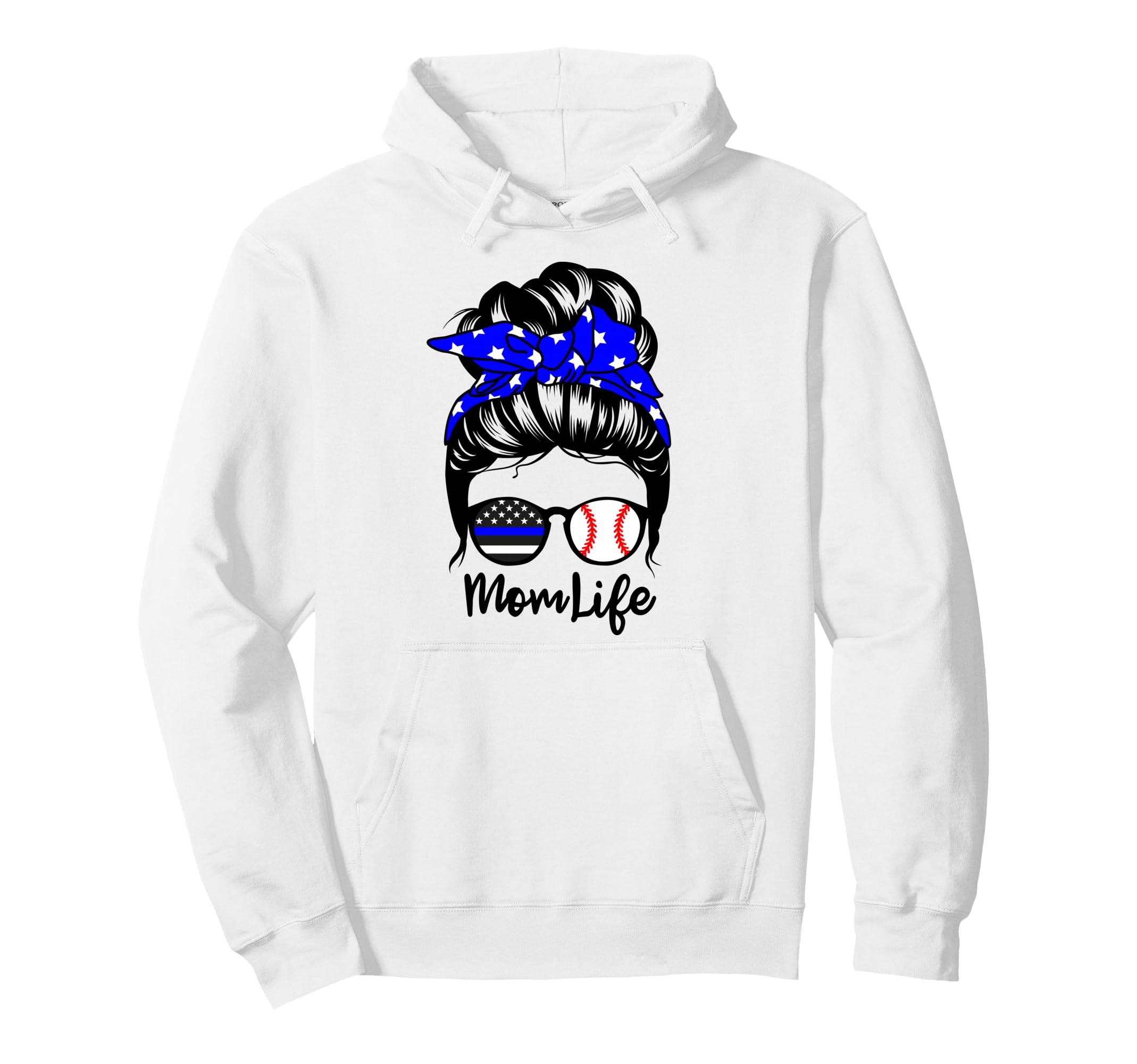 Mom Life Messy Bun Hair Funny Police Hoodie - Streetwear Style for Adults - T-Shirt, Sweatshirt, Hoodie