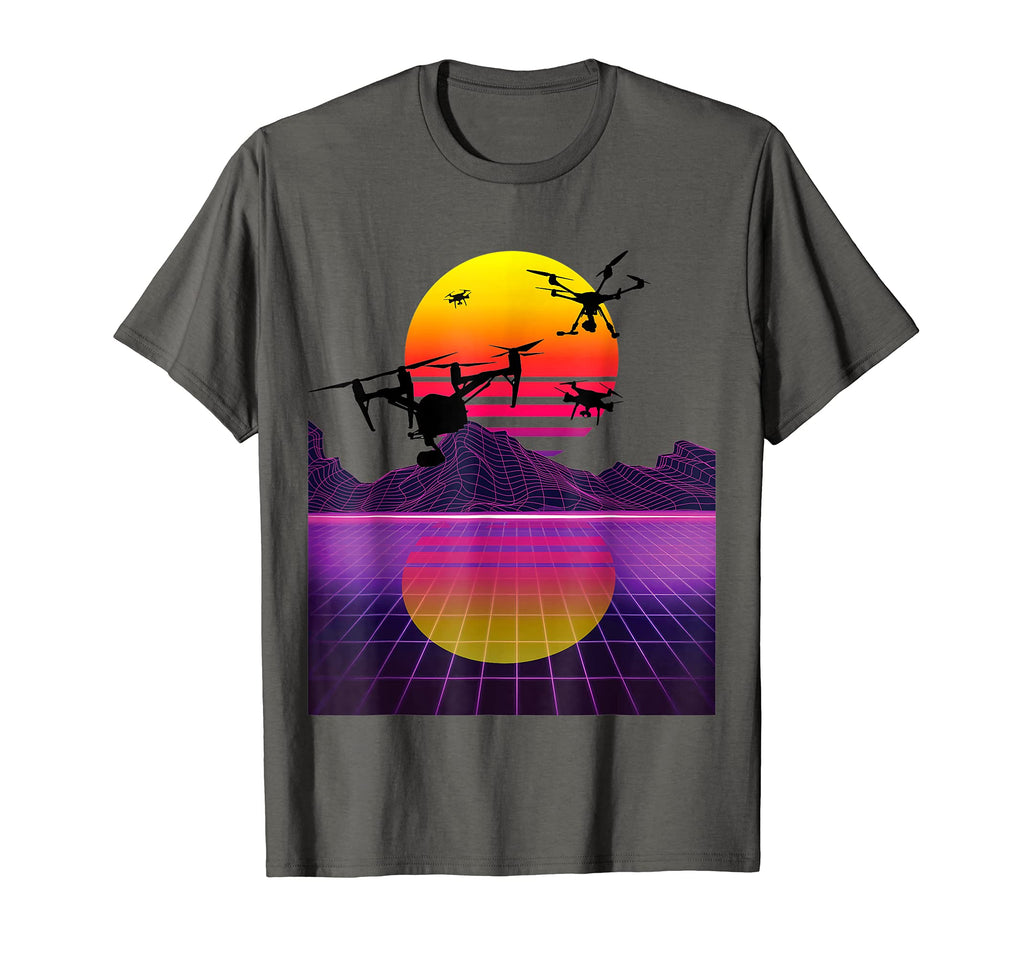 Funny Drone Pilots Outrun Synthwave T-Shirt - Aesthetic Graphic Men Women - T-Shirt, Sweatshirt, Hoodie