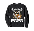 Baseball Papa Leopard Heart Matching Sweatshirt - Trendy Graphic Unisex - T-Shirt, Sweatshirt, Hoodie