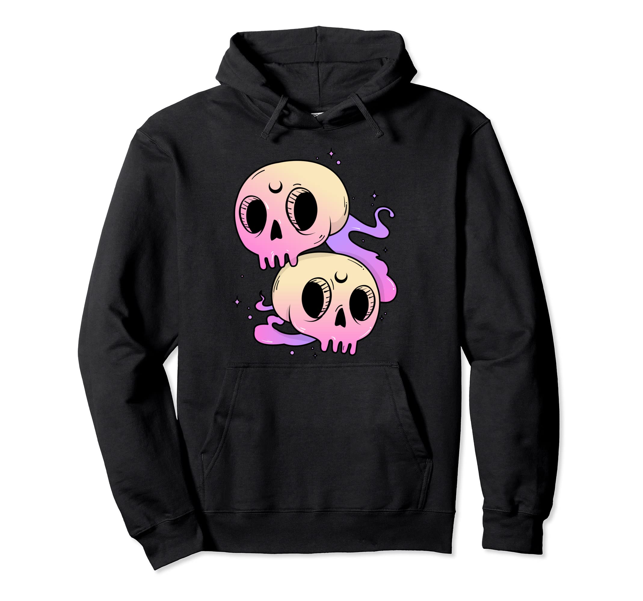 Pastel Goth Creepy Skulls Kawaii Goth Hoodie - Minimalist Print Men Women - T-Shirt, Sweatshirt, Hoodie