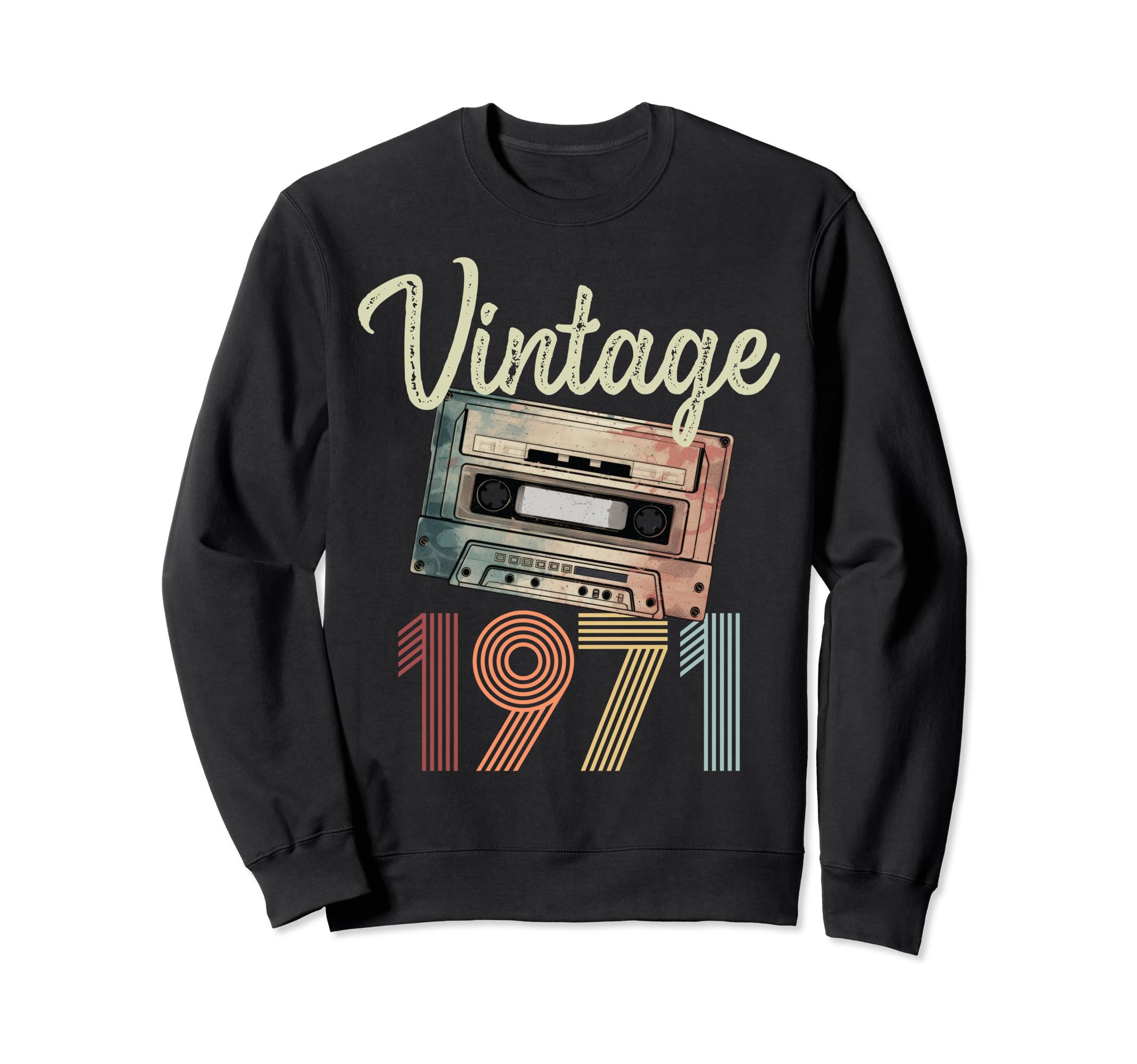 1971 Cassette Tape 53Rd Birthday Bday Sweatshirt - Trendy Graphic Unisex - T-Shirt, Sweatshirt, Hoodie