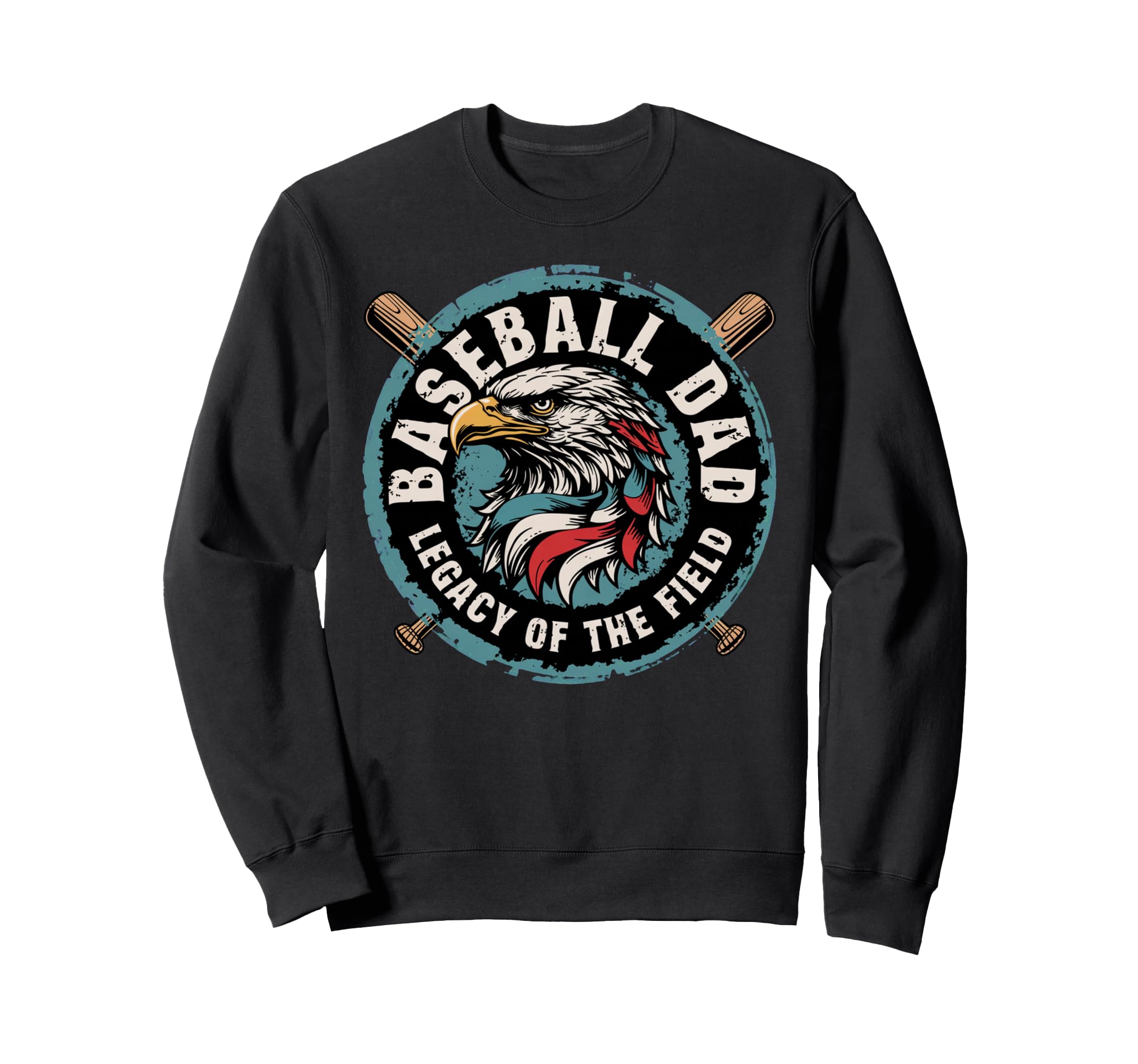 Patriotic Baseball Father Sweatshirt - Custom Art Print for Adults - T-Shirt, Sweatshirt, Hoodie