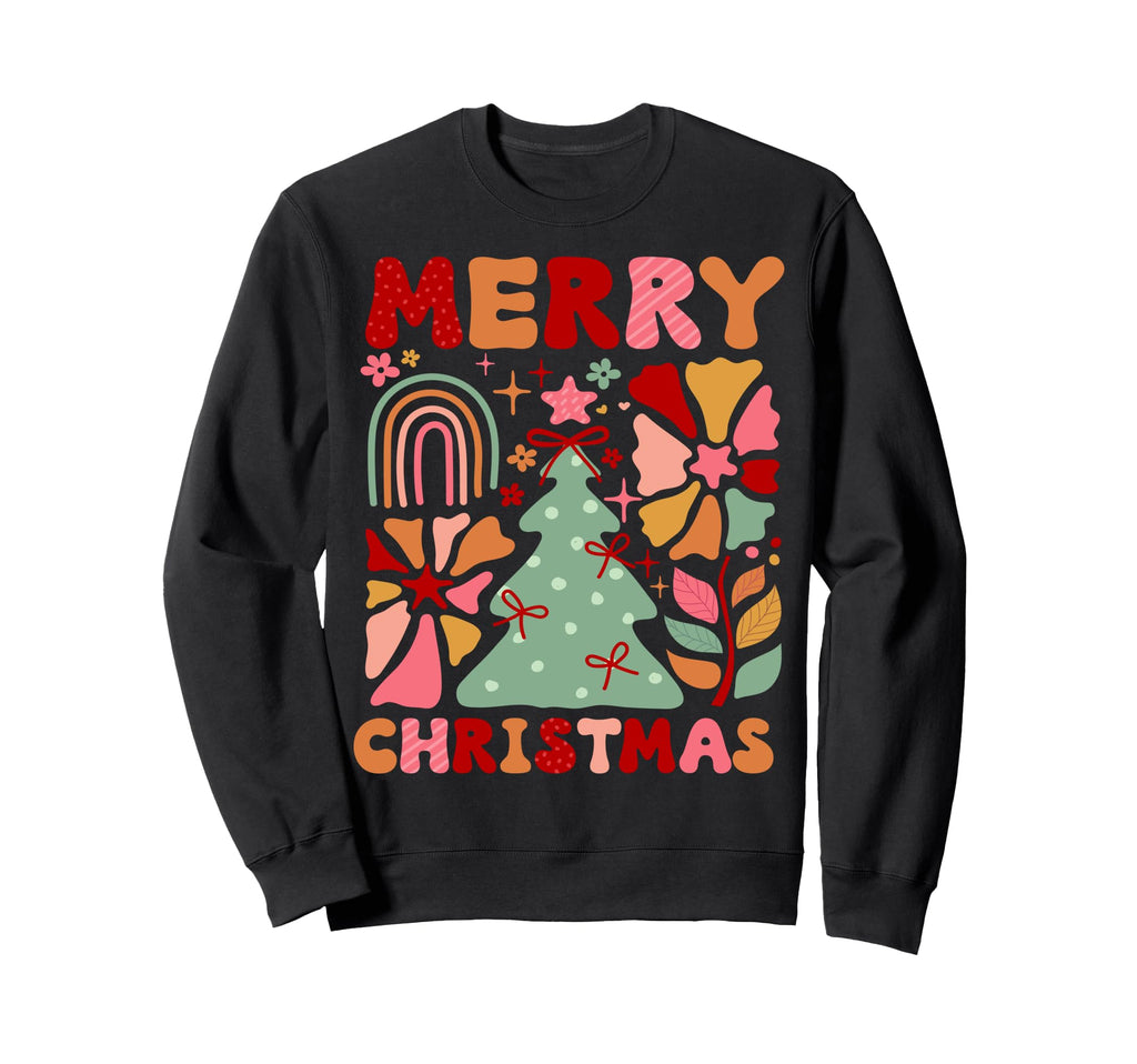 Merry Boho Rainbow Hippie Sweatshirt - Casual Everyday Wear for Adults - T-Shirt, Sweatshirt, Hoodie