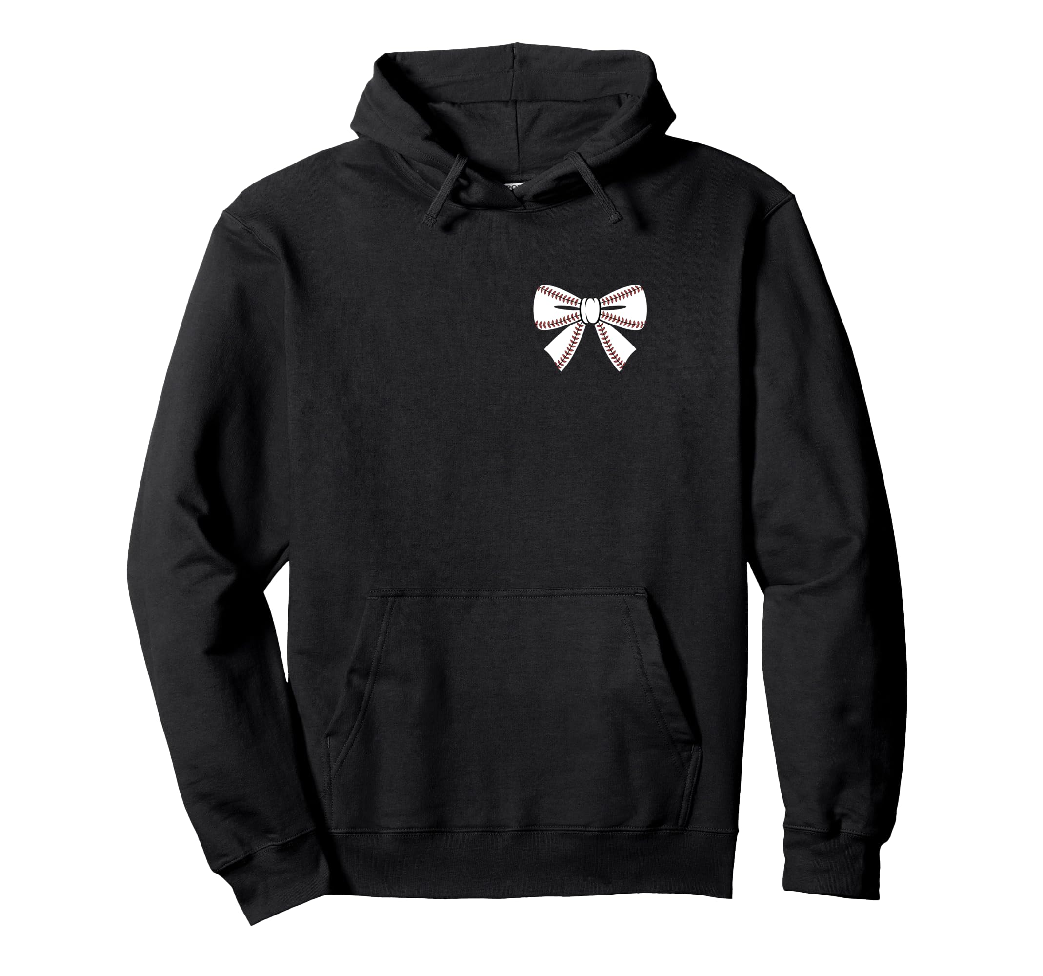 Baseball Bow Baseball Mom Mama Hoodie - Custom Art Print for Adults - T-Shirt, Sweatshirt, Hoodie