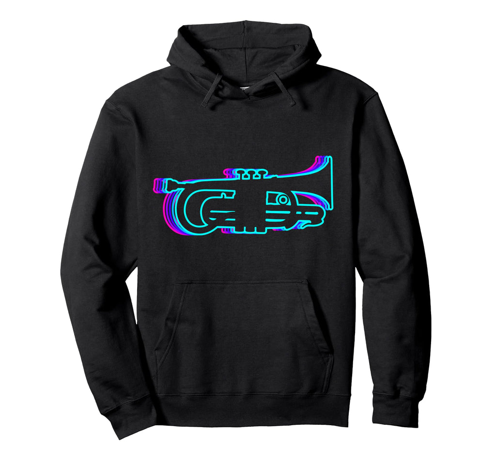 Trumpet Instrument Vaporwave Hoodie - Casual Everyday Wear for Adults - T-Shirt, Sweatshirt, Hoodie