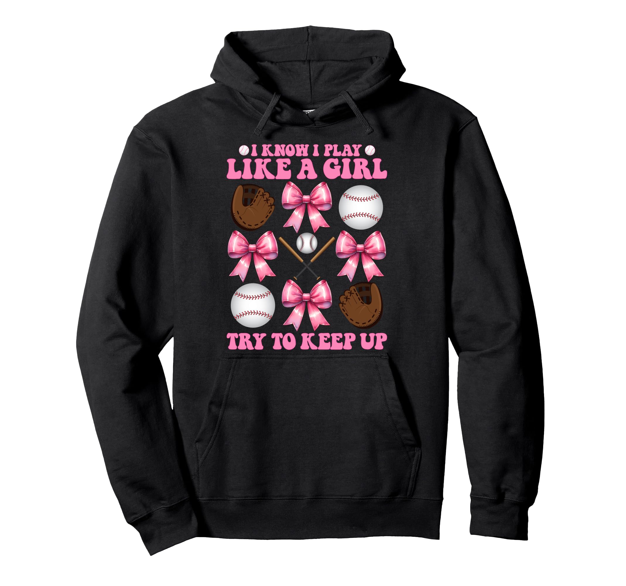Baseball Mom Mama Coquette I Know I Play Hoodie - Graphic Print Men Women - T-Shirt, Sweatshirt, Hoodie