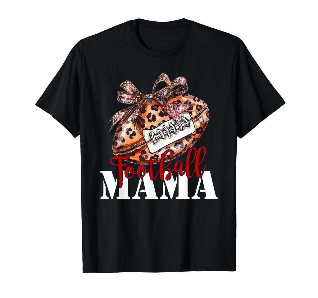 Leopard Cheetah Football Mom Mama Game Day T-Shirt - Graphic Print Unisex - T-Shirt, Sweatshirt, Hoodie