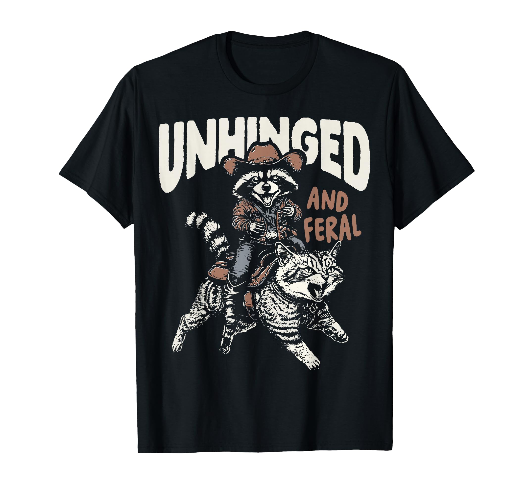 Funny Unhinged And Feral Raccoon T-Shirt - Novelty Apparel Men Women - T-Shirt, Sweatshirt, Hoodie