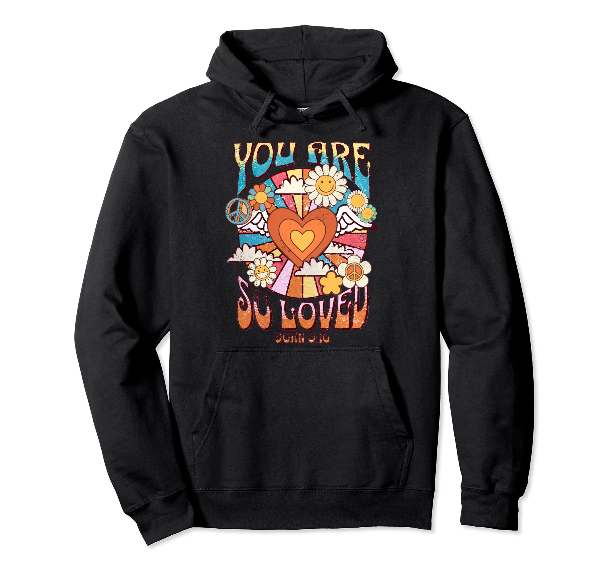 Groovy You Are So Loved John 3 16 Hoodie - Aesthetic Graphic Men Women - T-Shirt, Sweatshirt, Hoodie