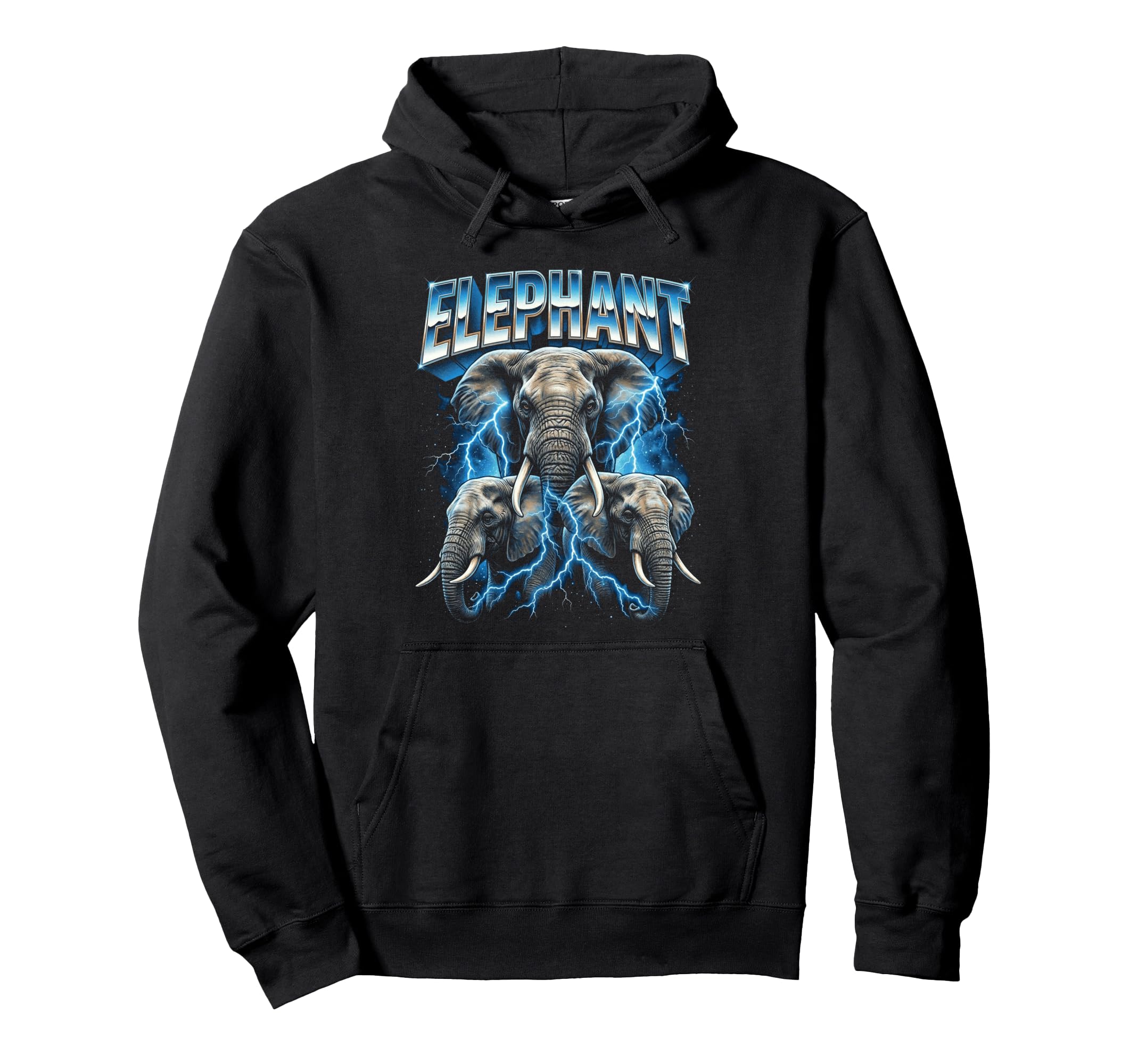 Elephant 80S Funny Africa Animal 90S Hoodie - Fun Novelty Design for Adults - T-Shirt, Sweatshirt, Hoodie