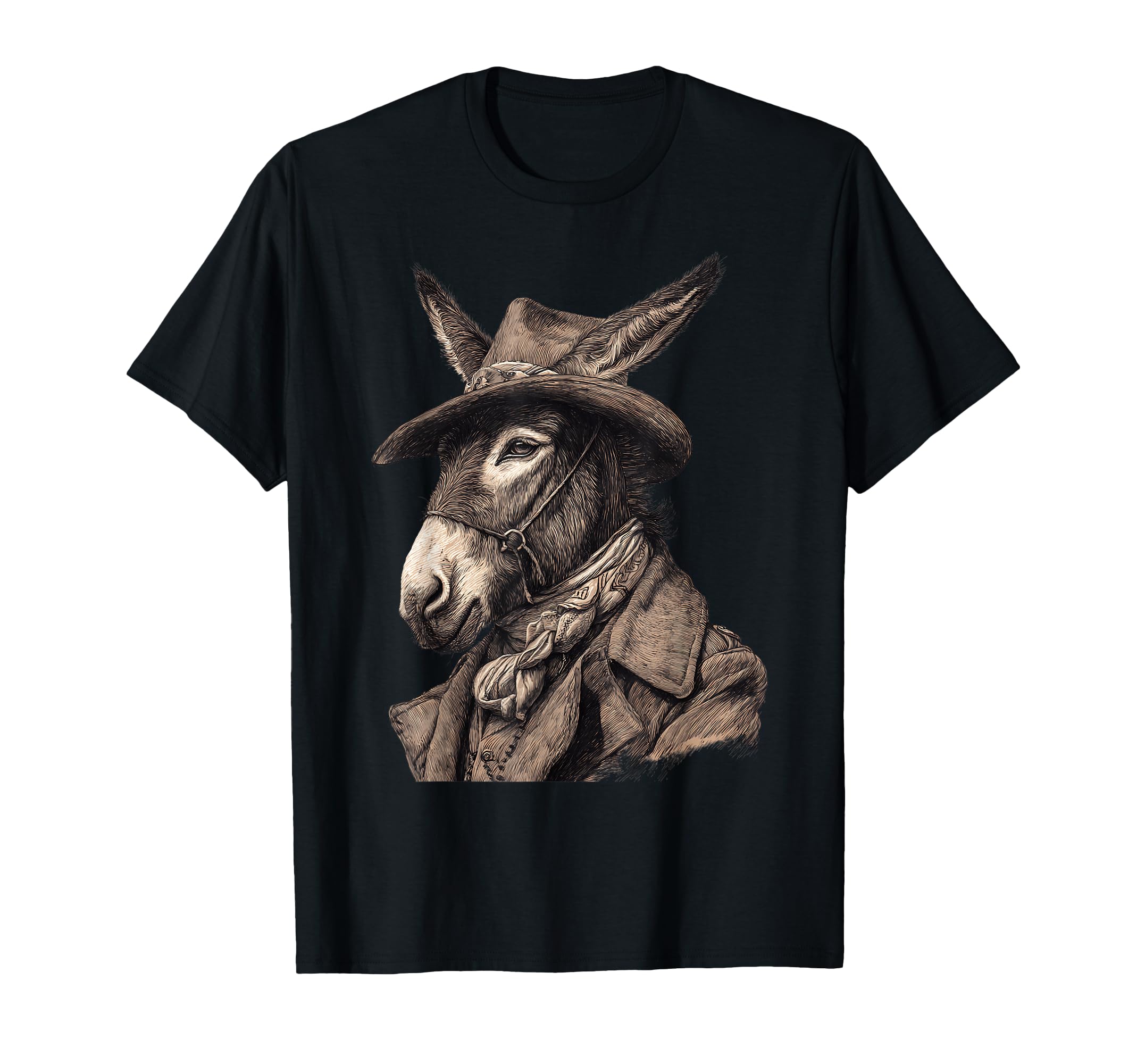 Country Cowboy Donkey Rodeo Cowgirl T-Shirt - Minimalist Print for Adults - T-Shirt, Sweatshirt, Hoodie