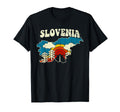 Slovenia Slovenian Country Rainbow 70S Map T-Shirt - Graphic Print Unisex - T-Shirt, Sweatshirt, Hoodie