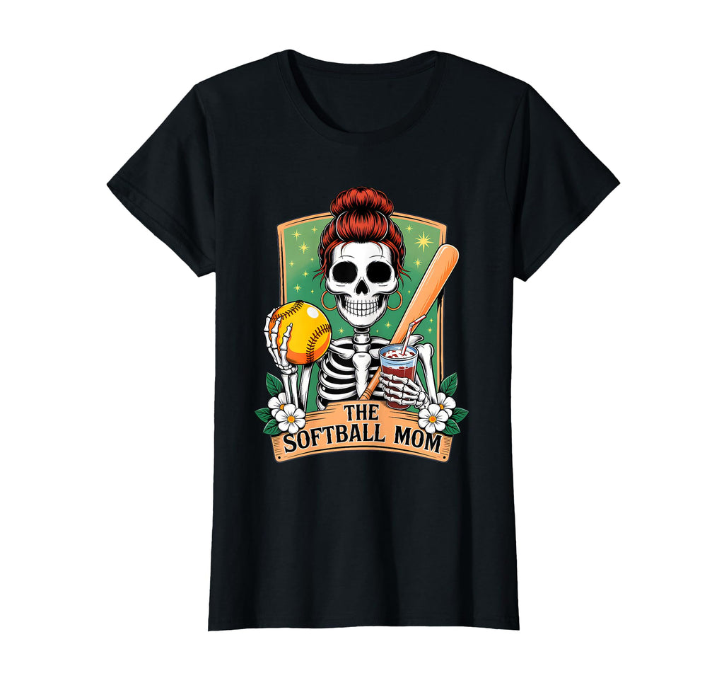 Softball Mom Tarot Card Skeleton T-Shirt - Fun Novelty Design for Adults - T-Shirt, Sweatshirt, Hoodie