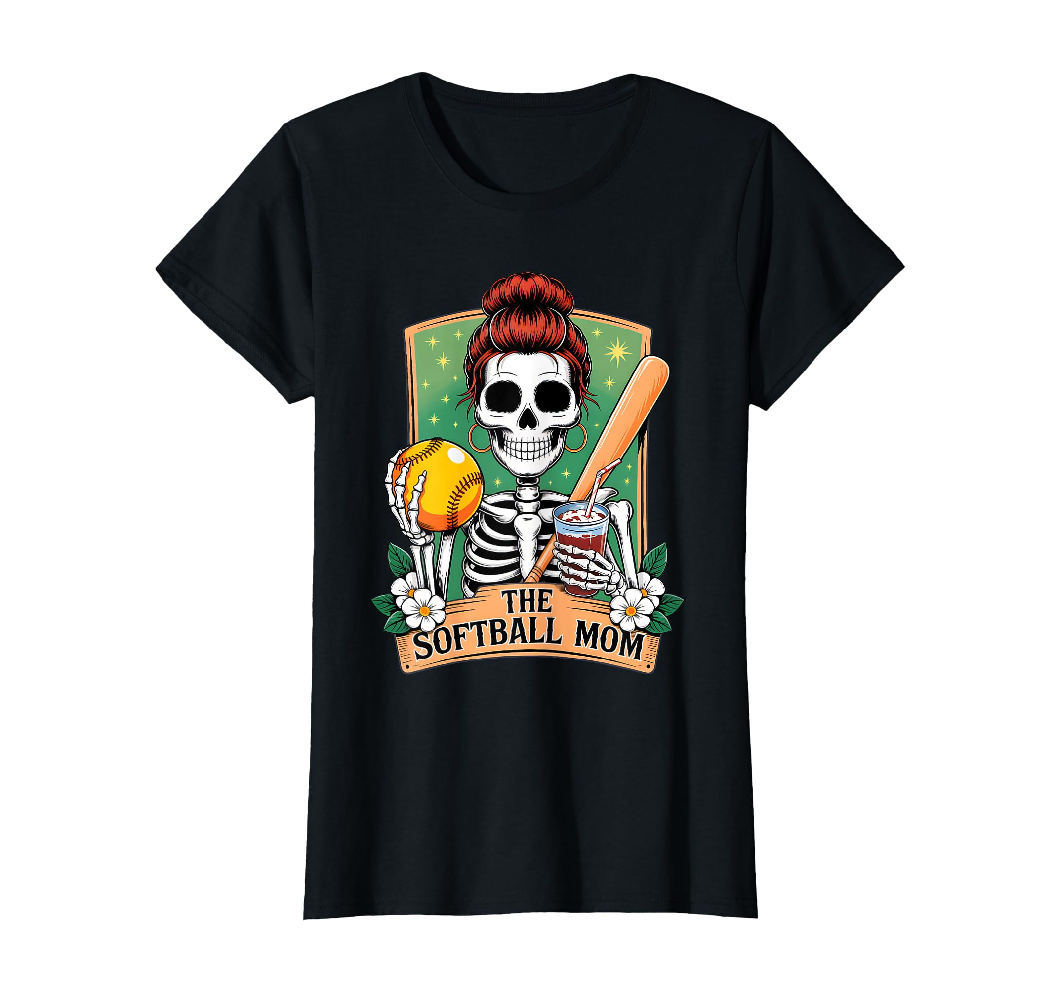 Softball Mom Tarot Card Skeleton T-Shirt - Fun Novelty Design for Adults - T-Shirt, Sweatshirt, Hoodie