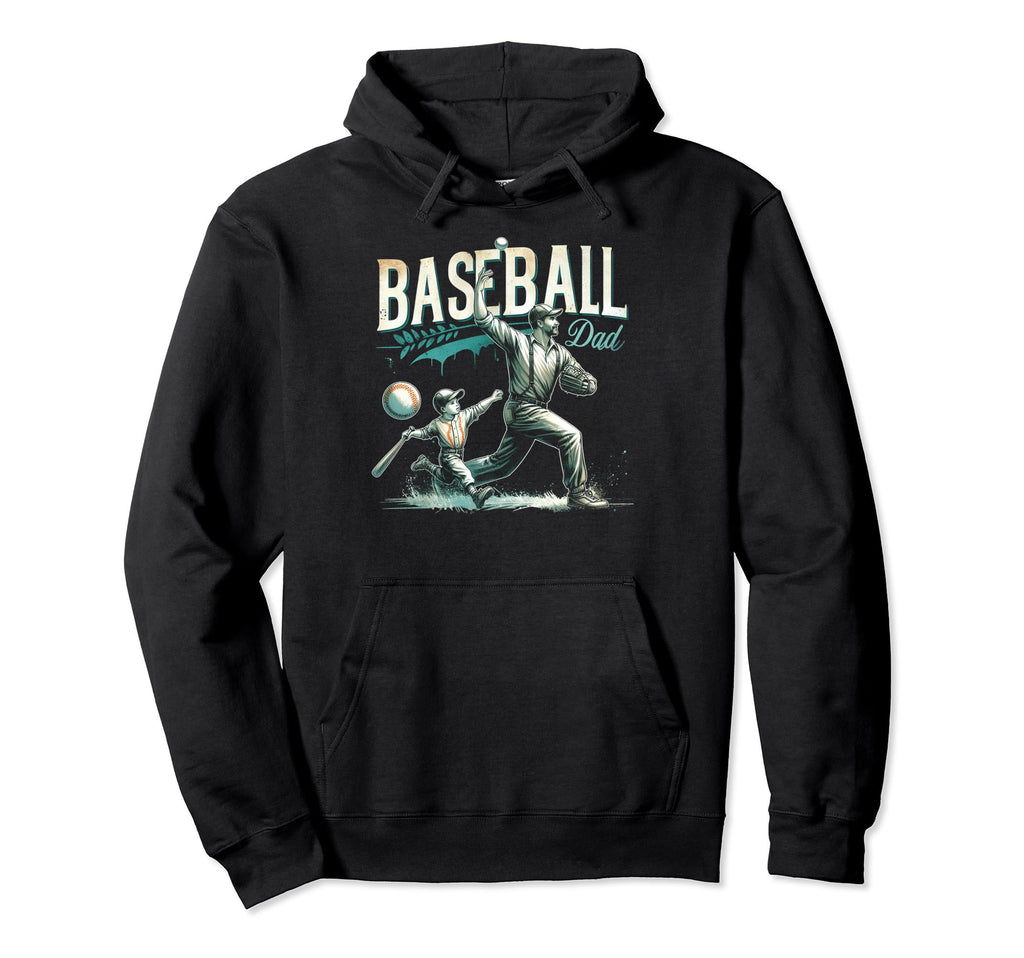 Baseball Dad Fathers Day Hoodie - Custom Art Print Men Women - T-Shirt, Sweatshirt, Hoodie