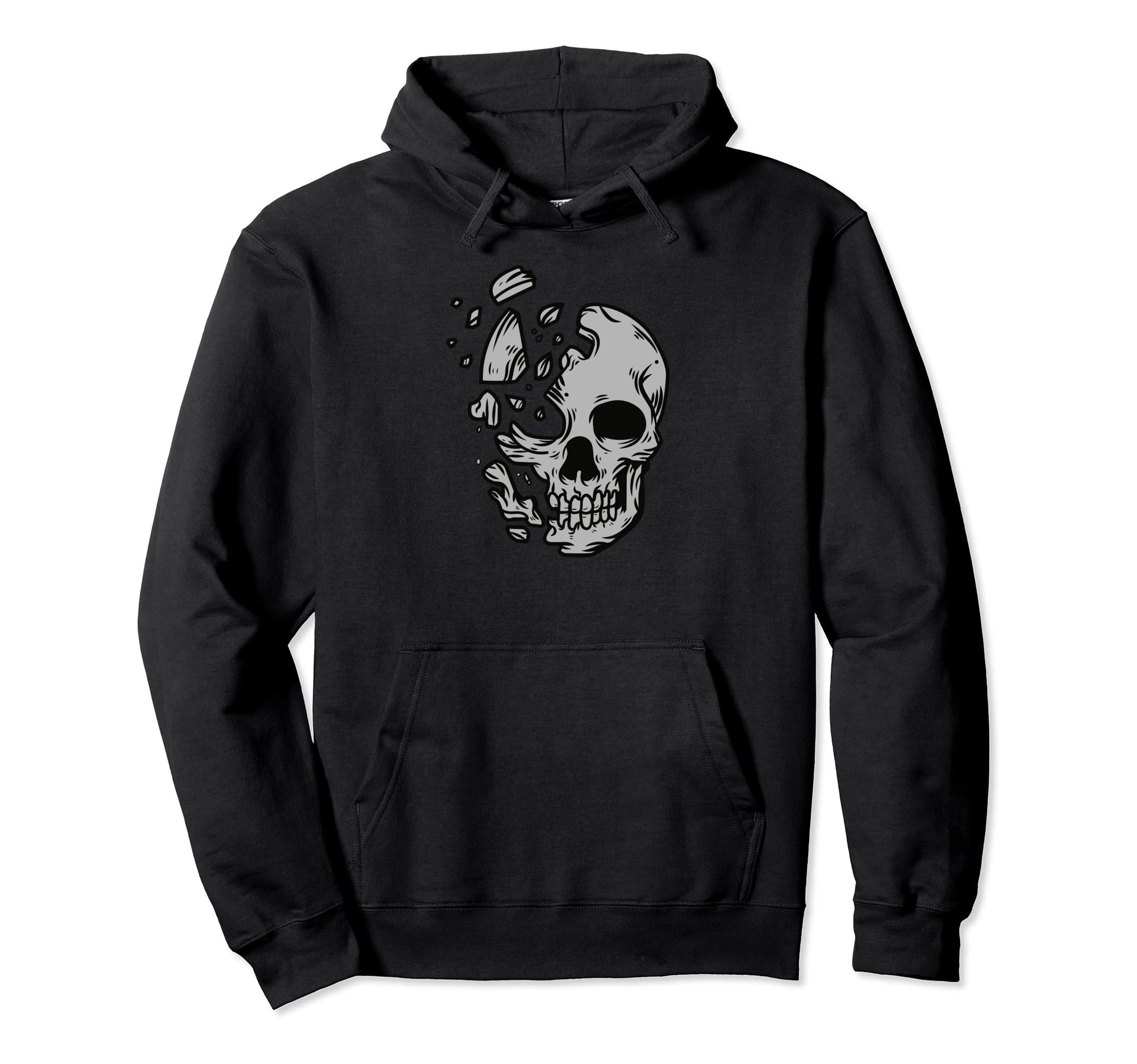 Trendy Y2K Gothic Skull Grunge Hoodie - Minimalist Print for Adults - T-Shirt, Sweatshirt, Hoodie