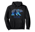 Glacier National Park Grizzly Bear Hoodie - Minimalist Print for Adults - T-Shirt, Sweatshirt, Hoodie