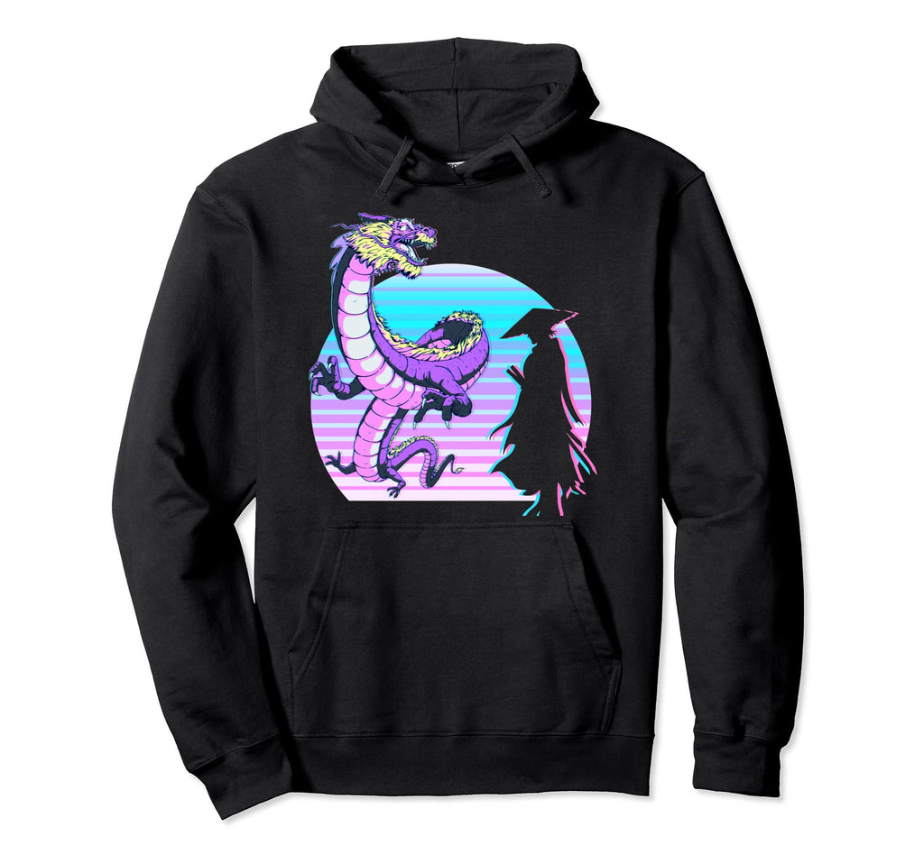 Japanese Dragon Samurai Vaporwave Hoodie - Streetwear Style for Adults - T-Shirt, Sweatshirt, Hoodie