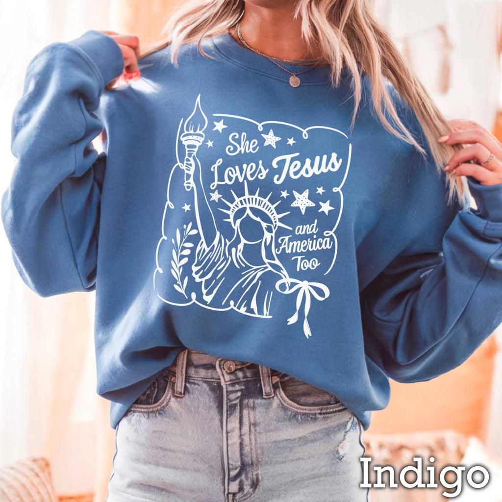 She Loves Jesus July 4th Women'S Graphic - Adult & Kids T-Shirts, Sweatshirts & Hoodies apparel design preview 1
