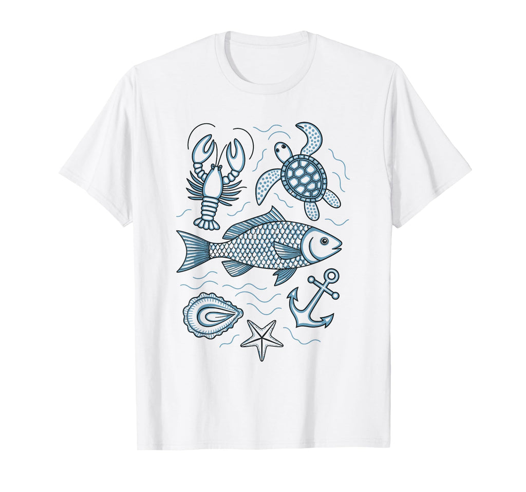 90S Fisherman Aesthetic Fish Beachy T-Shirt - Novelty Apparel Men Women - T-Shirt, Sweatshirt, Hoodie