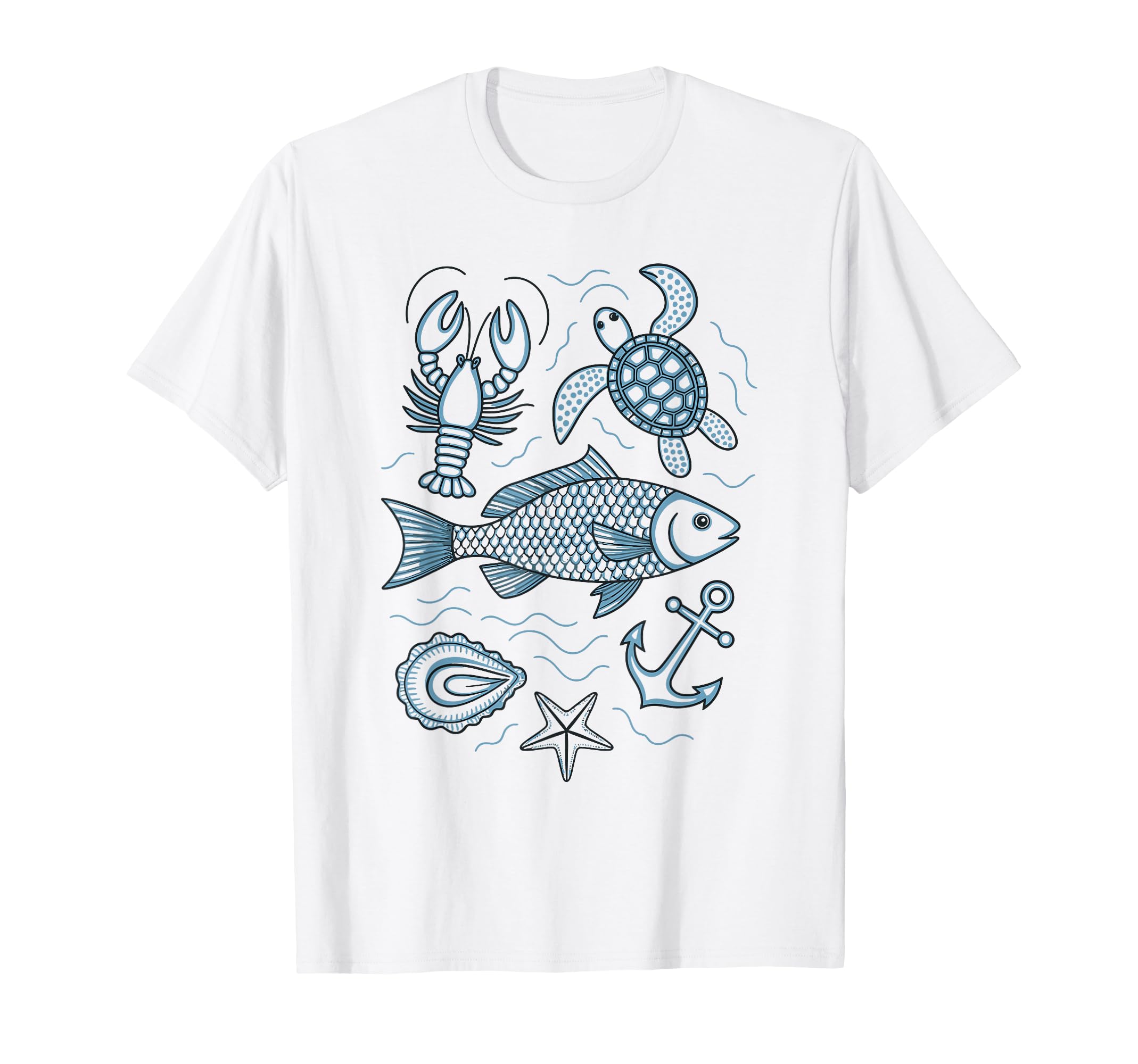 90S Fisherman Aesthetic Fish Beachy T-Shirt - Novelty Apparel Men Women - T-Shirt, Sweatshirt, Hoodie