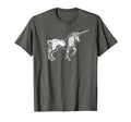 Unicorn Simple Minimalist Distressed T-Shirt - Unique Graphic Men Women - T-Shirt, Sweatshirt, Hoodie