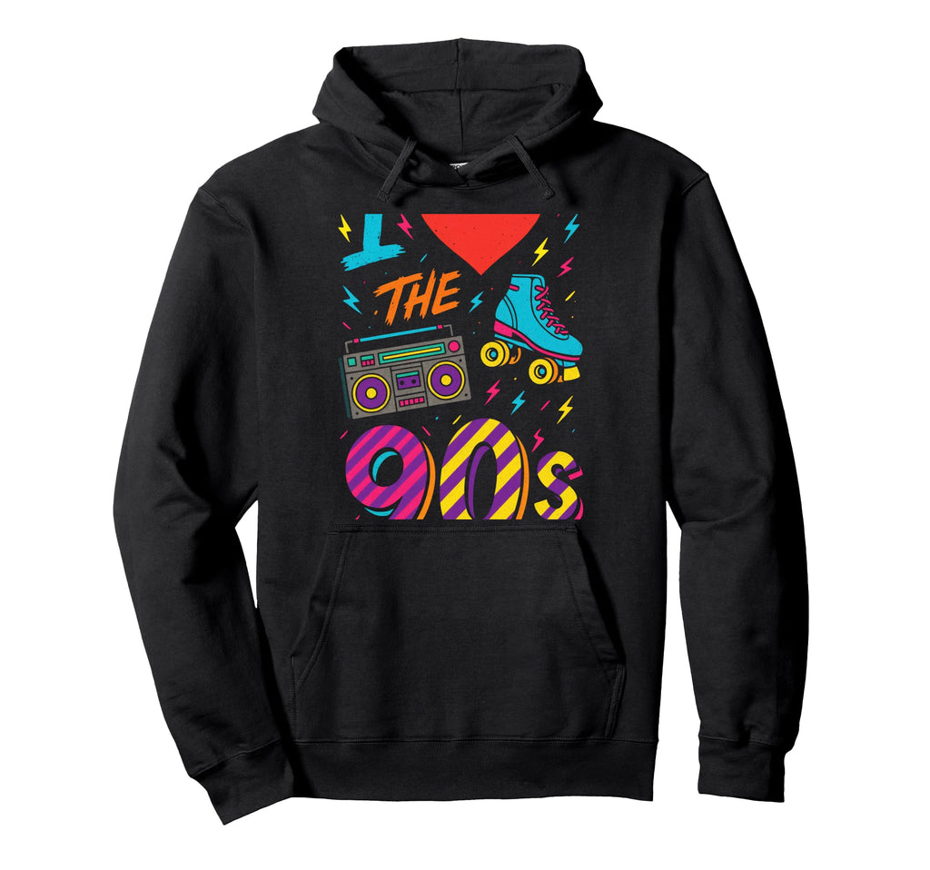 I Heart 90S 90S Roller Skate Hoodie - Graphic Print for Adults - T-Shirt, Sweatshirt, Hoodie