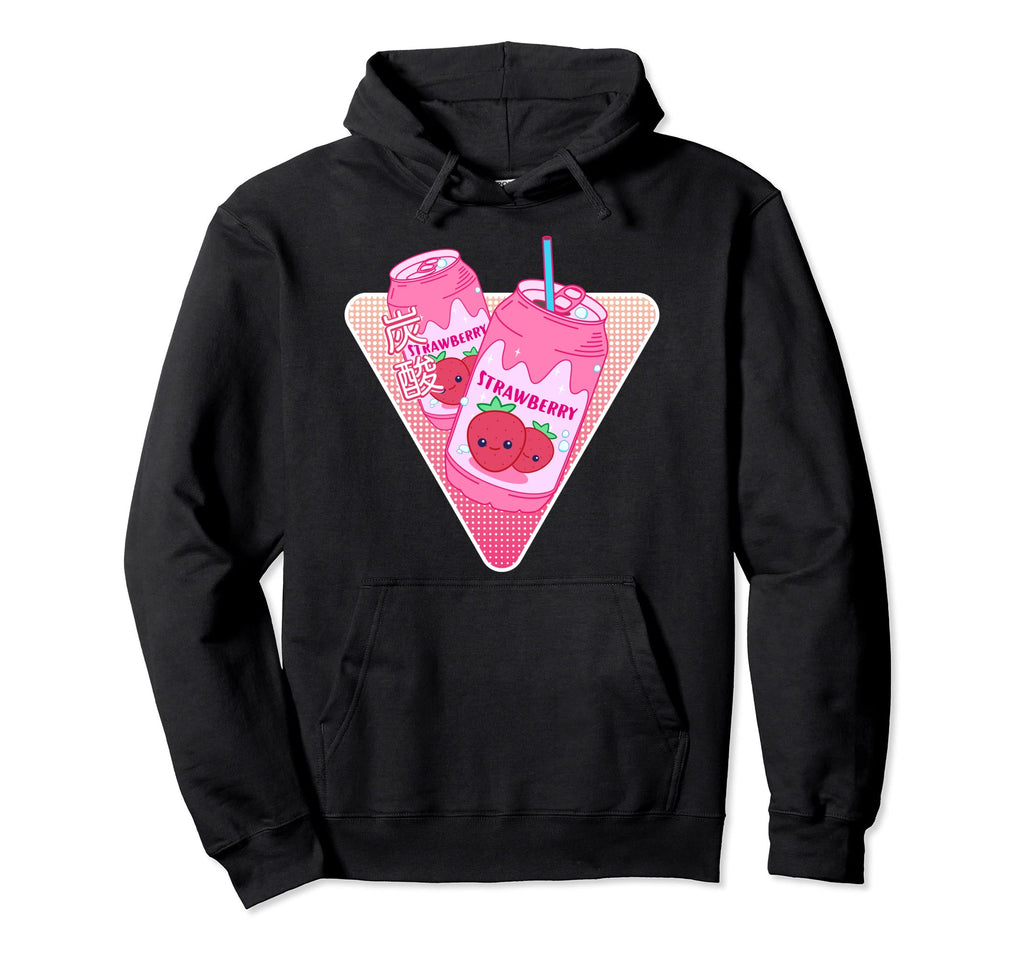 Kawaii Strawberry Soda Vaporwave Hoodie - Minimalist Print Unisex - T-Shirt, Sweatshirt, Hoodie