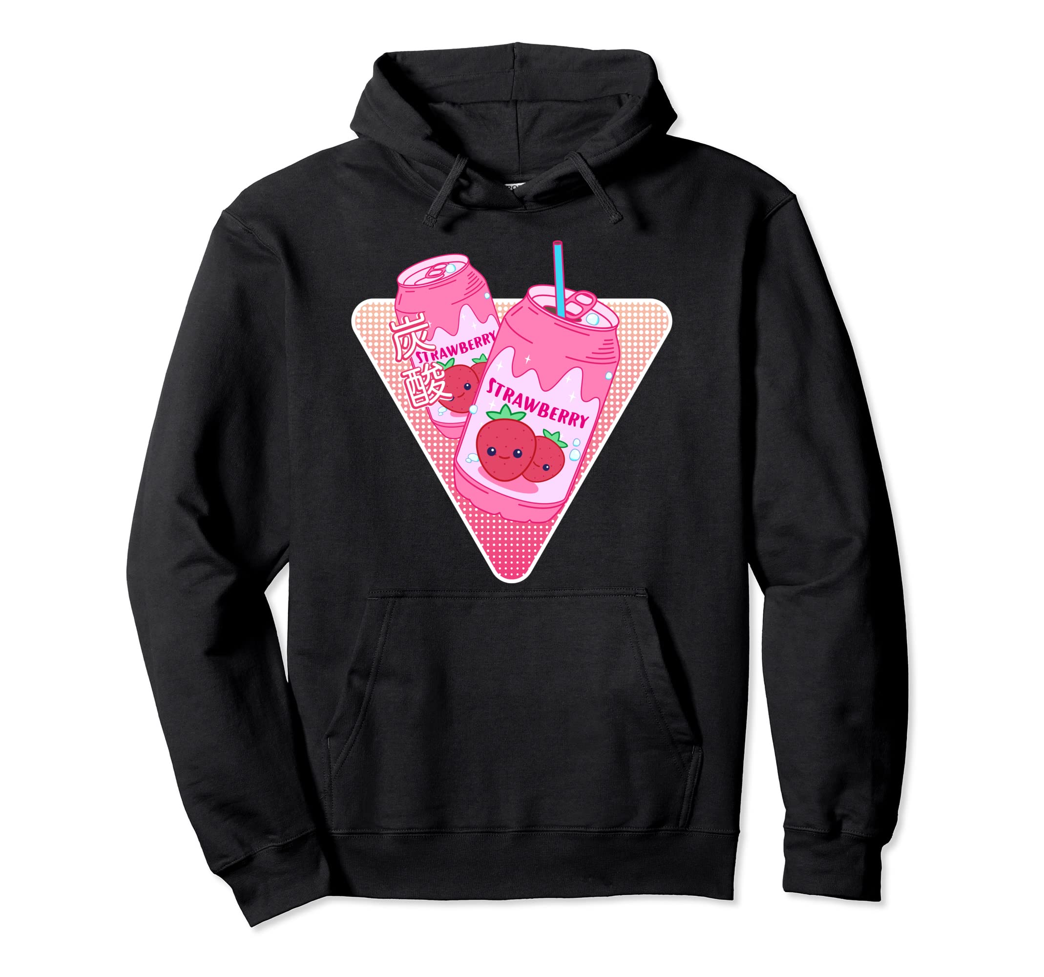 Kawaii Strawberry Soda Vaporwave Hoodie - Minimalist Print Unisex - T-Shirt, Sweatshirt, Hoodie