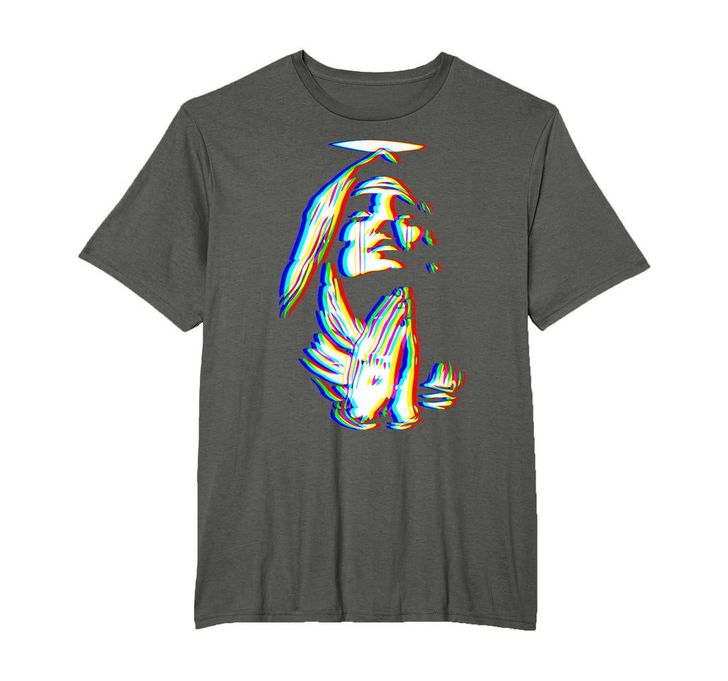 Praying Religious Glitch Art T-Shirt - Casual Everyday Wear for Adults - T-Shirt, Sweatshirt, Hoodie