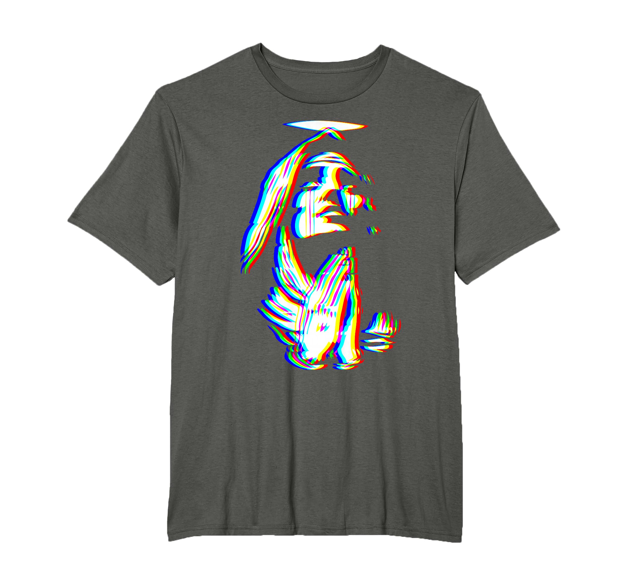 Praying Religious Glitch Art T-Shirt - Casual Everyday Wear for Adults - T-Shirt, Sweatshirt, Hoodie