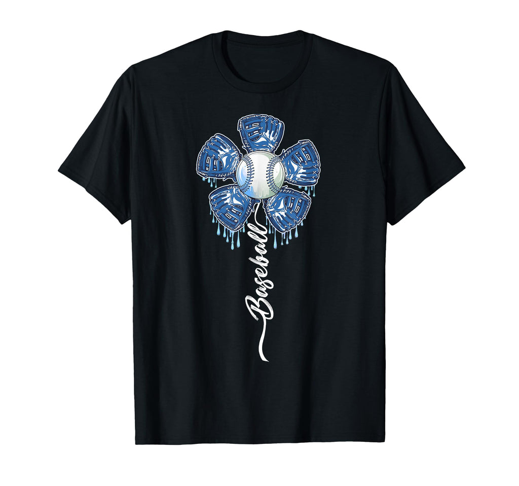 Baseball Flower Drip Ice Cream T-Shirt - Minimalist Print for Adults - T-Shirt, Sweatshirt, Hoodie