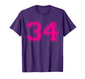 Number 34 Varsity Distressed Sport Team T-Shirt - Trendy Graphic Men Women - T-Shirt, Sweatshirt, Hoodie