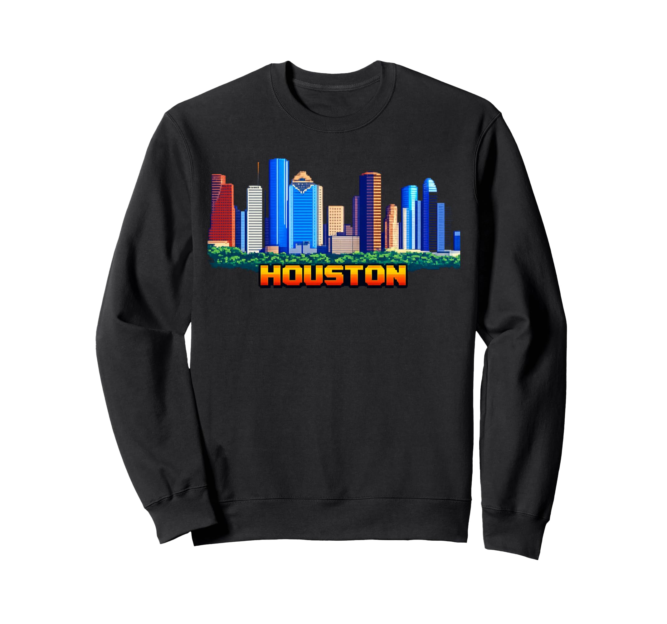 Houston 8 Bit Video Arcade Gamer Sweatshirt - Aesthetic Graphic Men Women - T-Shirt, Sweatshirt, Hoodie