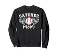 Baseball Catcher Mom Hearts Sweatshirt - Casual Everyday Wear for Adults - T-Shirt, Sweatshirt, Hoodie