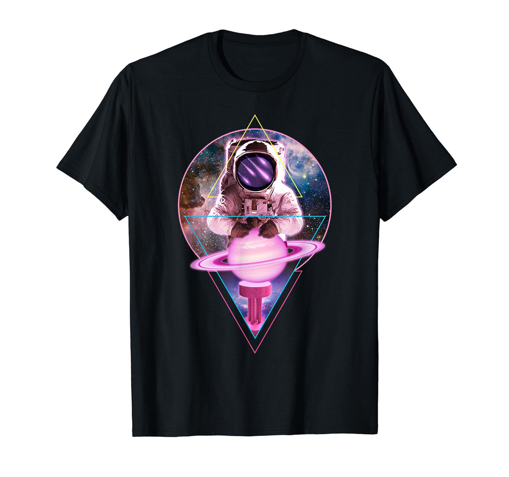 Astronaut Saturn Spinning Aesthetic T-Shirt - Novelty Apparel Unisex - T-Shirt, Sweatshirt, Hoodie