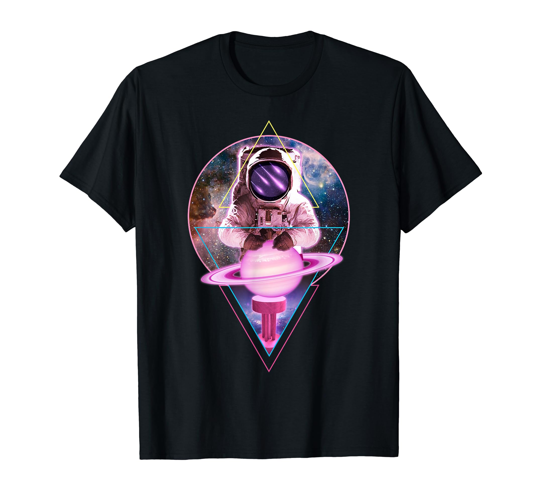 Astronaut Saturn Spinning Aesthetic T-Shirt - Novelty Apparel Unisex - T-Shirt, Sweatshirt, Hoodie
