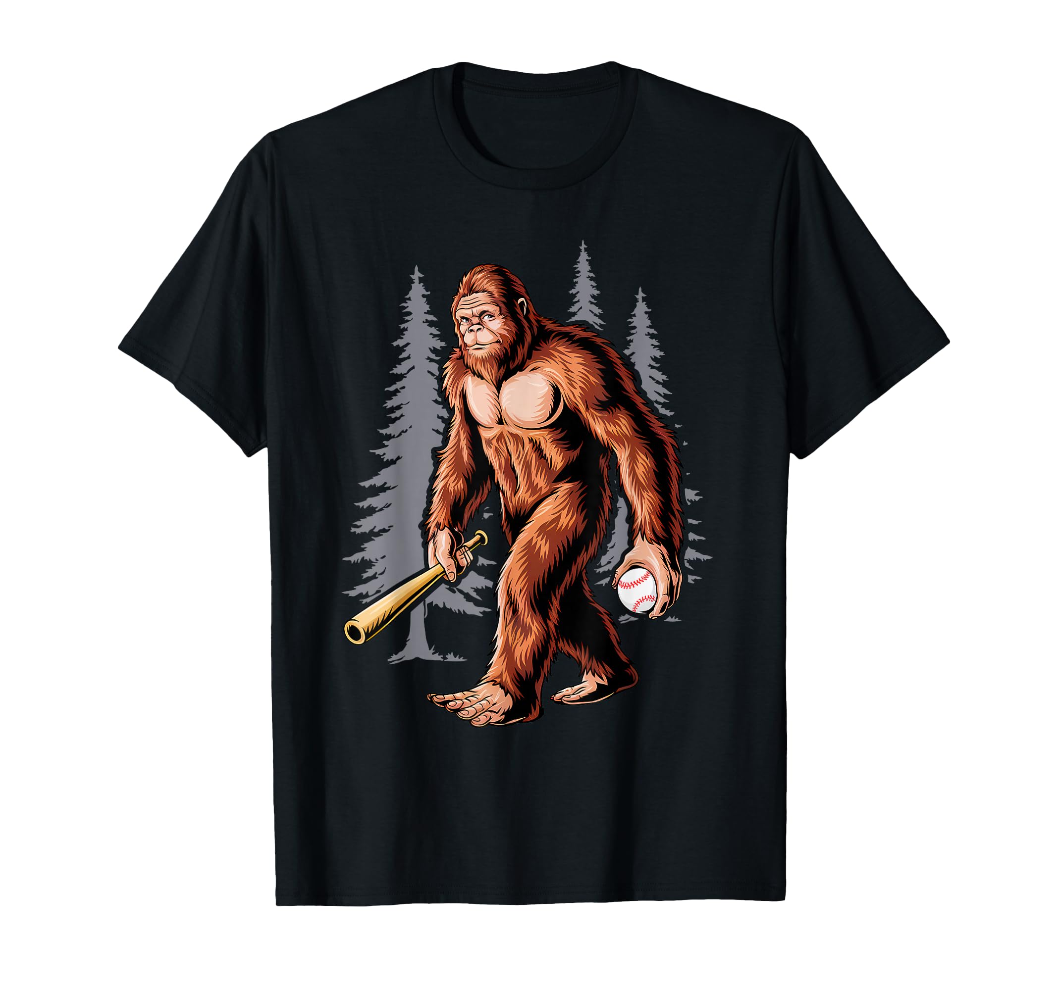 Bigfoot Sasquatch Baseball Funny Coach T-Shirt - Trendy Graphic for Adults - T-Shirt, Sweatshirt, Hoodie