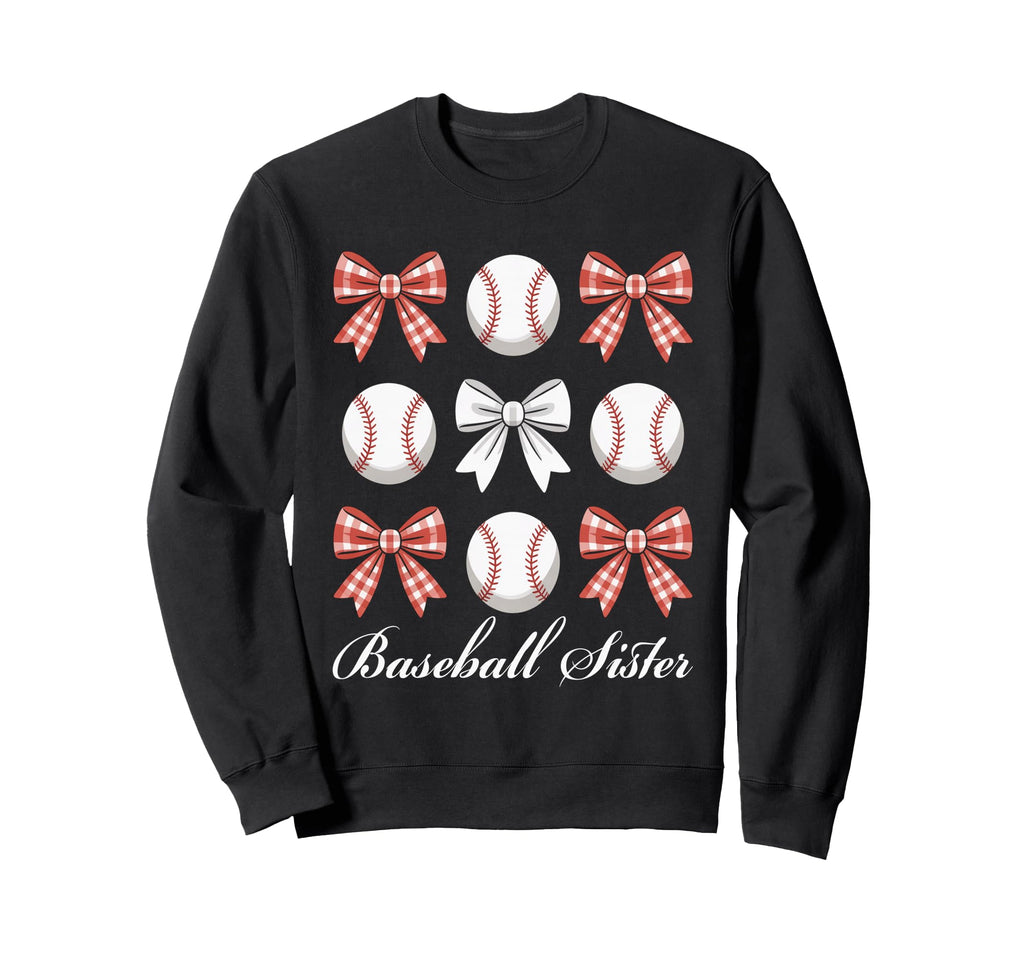 Baseball Sister Coquette Bow Sweatshirt - Aesthetic Graphic for Adults - T-Shirt, Sweatshirt, Hoodie