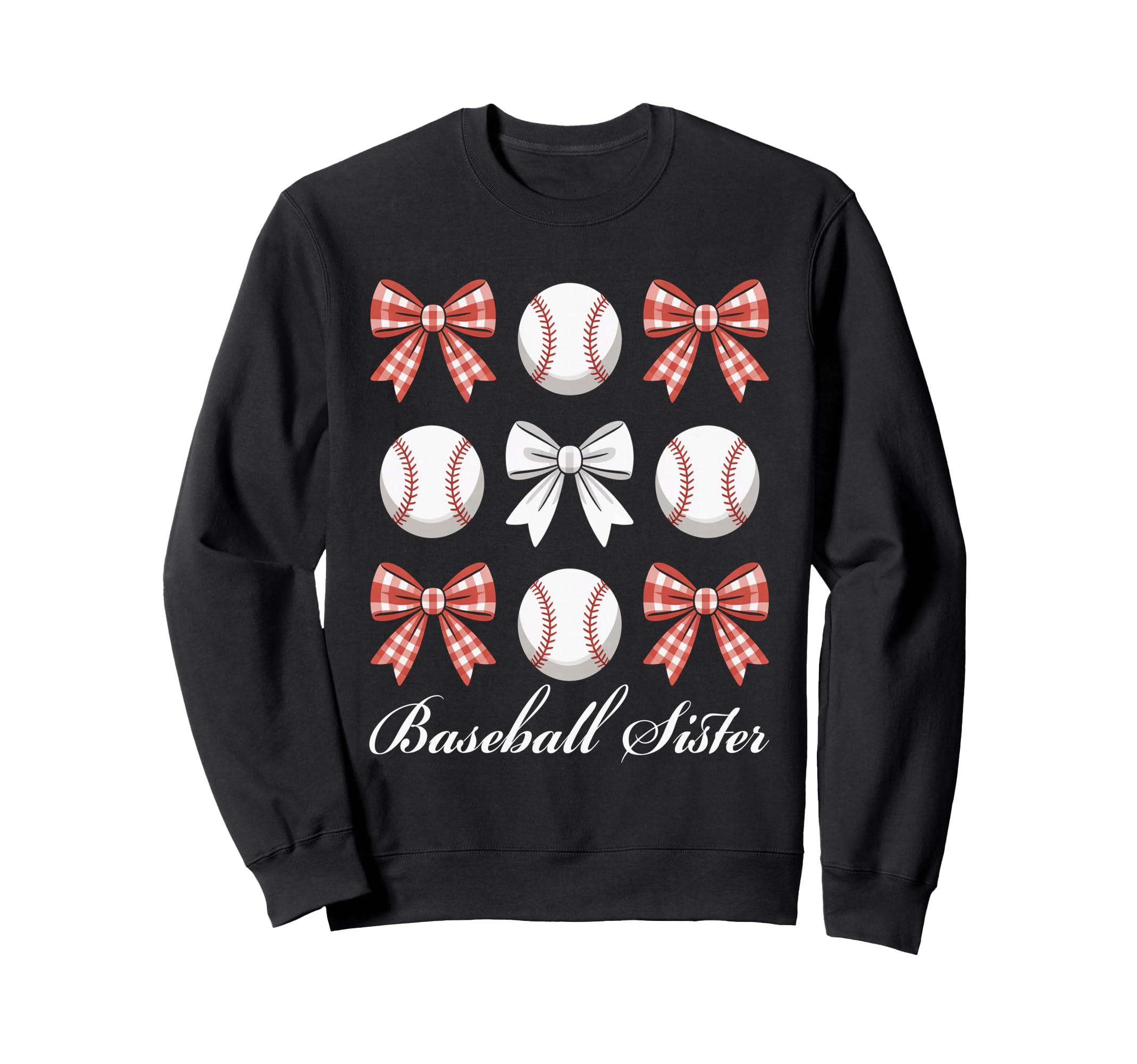 Baseball Sister Coquette Bow Sweatshirt - Aesthetic Graphic for Adults - T-Shirt, Sweatshirt, Hoodie