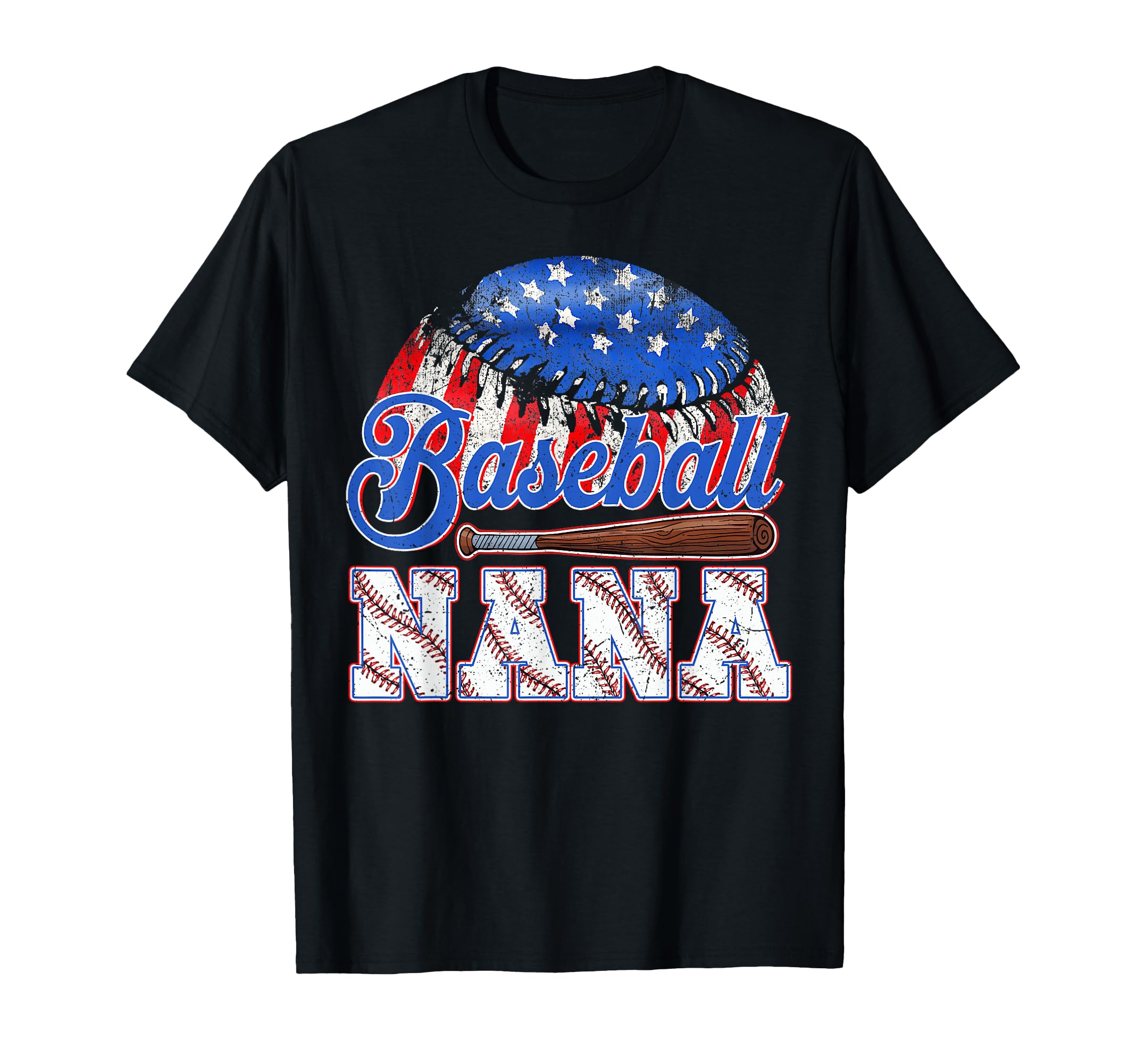 Baseball Nana Usa Flag Mothers Day Game T-Shirt - Unique Graphic Unisex - T-Shirt, Sweatshirt, Hoodie