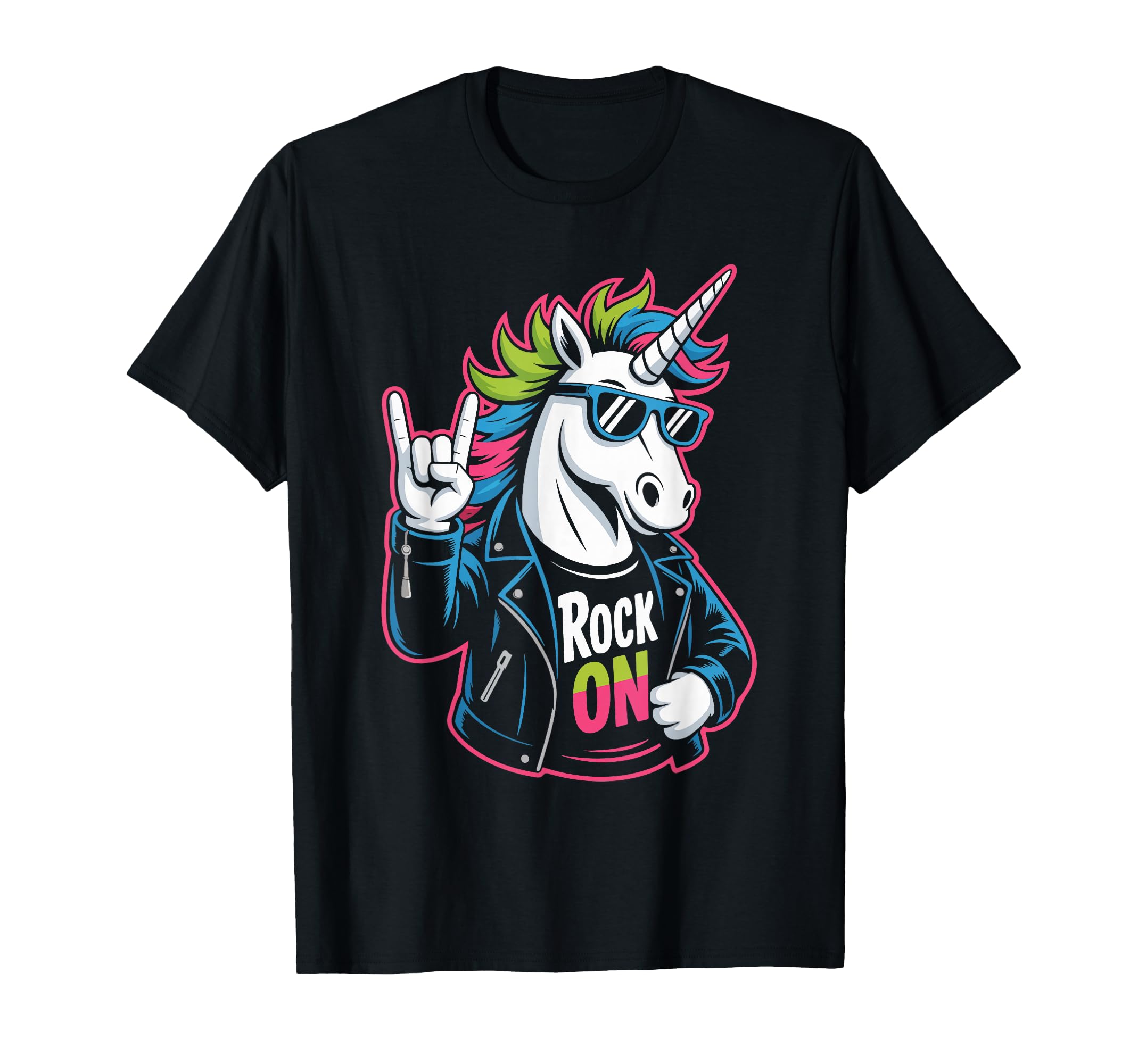 Rock Unicorn Rainbow Horn Attitude T-Shirt - Streetwear Style for Adults - T-Shirt, Sweatshirt, Hoodie