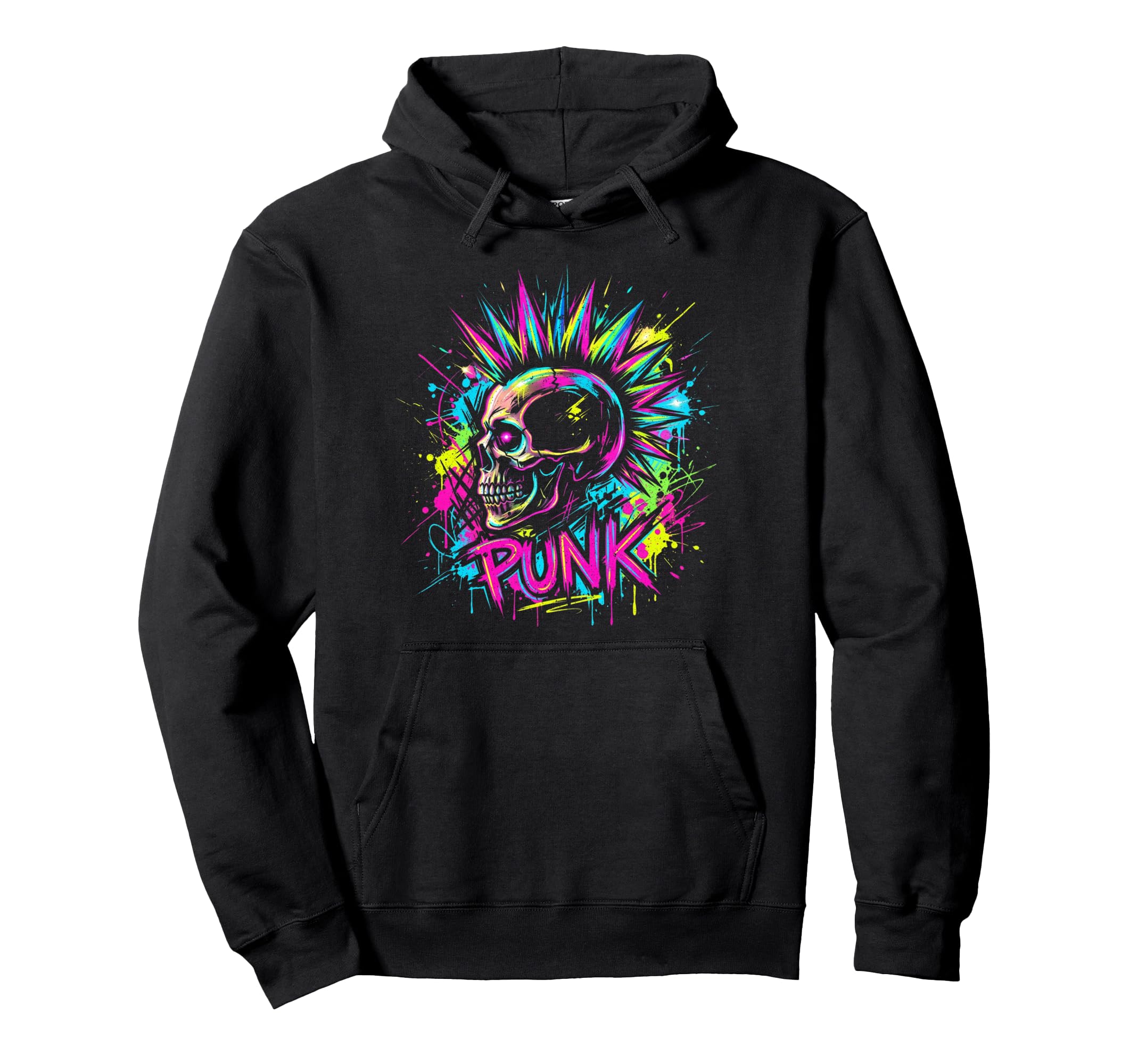 Punk Skull Rock Music Lover Heavy Metal Hoodie - Trendy Graphic for Adults - T-Shirt, Sweatshirt, Hoodie