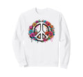 Colorful Peace Sign Flower Hippie Art Sweatshirt - Novelty Apparel Unisex - T-Shirt, Sweatshirt, Hoodie