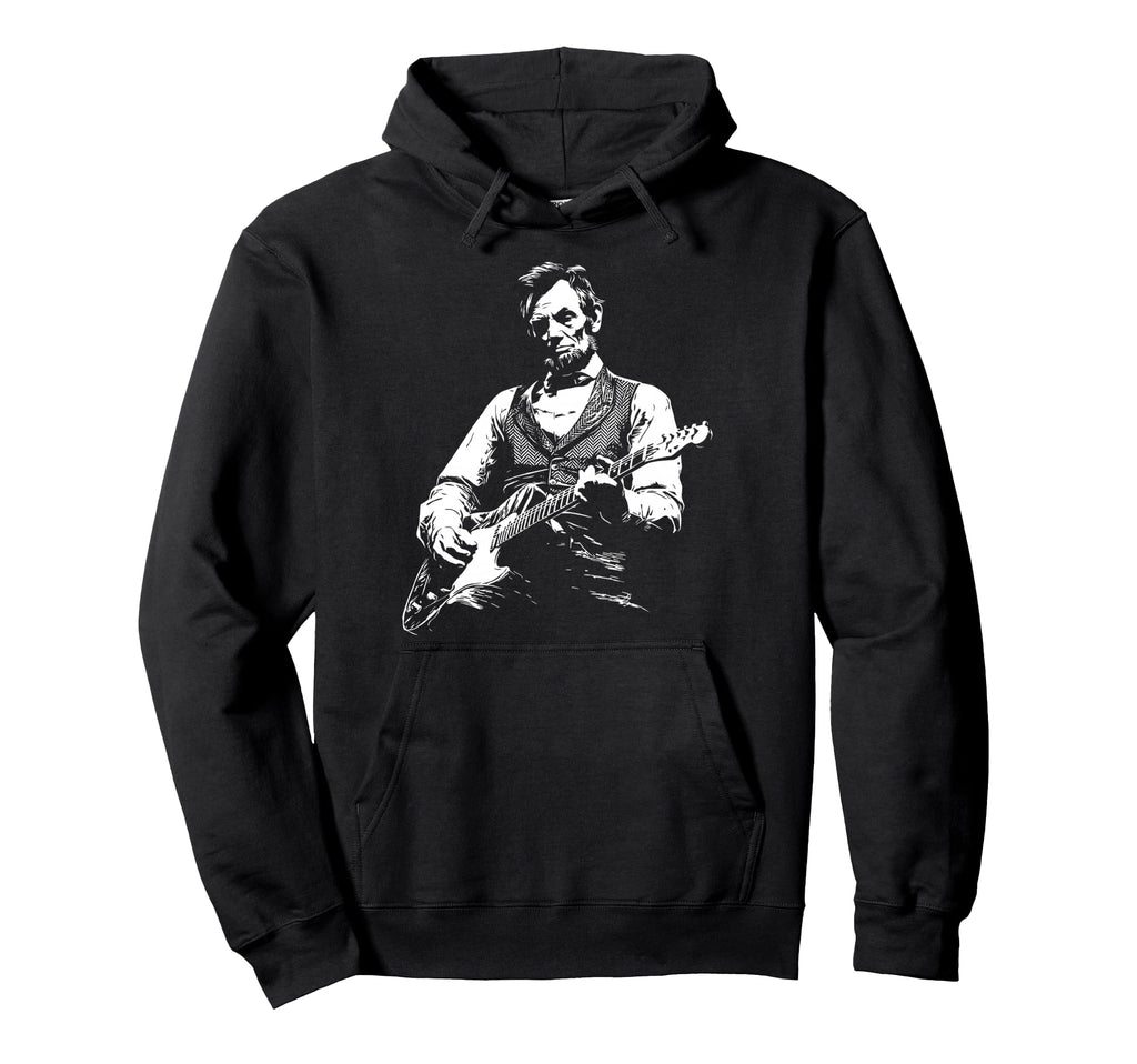 Abraham Lincoln Playing Electric Hoodie - Custom Art Print Men Women - T-Shirt, Sweatshirt, Hoodie