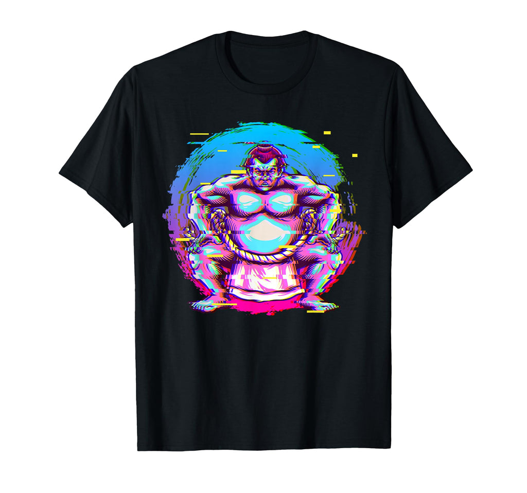 Sumo Wrestler Glitch Vaporwave Aesthetic T-Shirt - Trendy Graphic Unisex - T-Shirt, Sweatshirt, Hoodie